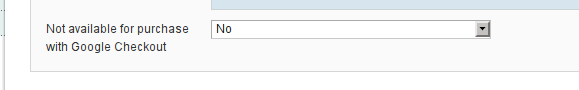 This drop down let's you select whether a product can be sold via Google Checkout.