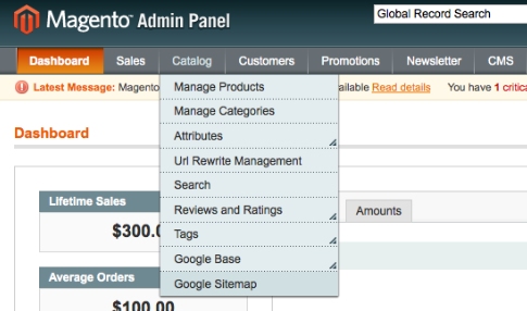 Sitemap Submit  found in the Magento Sitemap admin menu option