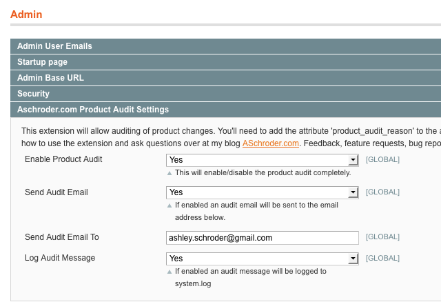 Configure the Product Audit Settings