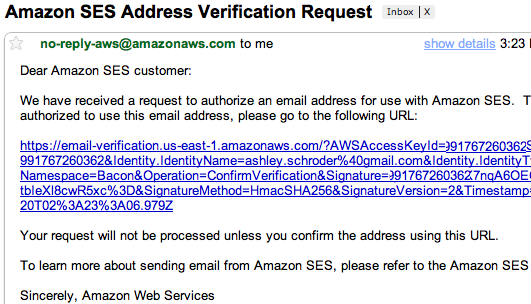 Verify SES Email